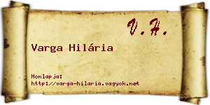 Varga Hilária névjegykártya